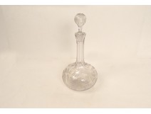 Carafe cristal ciselée feuillage époque fin XIXème début XXème.