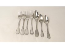Lot de couverts cuillères et fourchettes métal argenté poinçon  XIXème