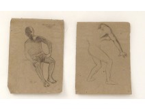  Dessins Fusains Portraits Paysages Etudes Peintre Eugène FOREL XIXè