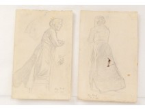 Dessins Fusains Portraits Paysages Etudes Peintre Eugène FOREL XIXè XXé