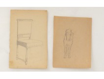 Dessins Fusains Portraits Paysages Etudes Peintre Eugène FOREL XIXè XXé