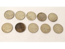 Lot Pièces argent,numismatique, monnaie ancienne, 5 FRANCS, XXéme