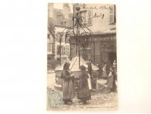  CPA Carte Postale Ancienne Cartophile Hennebont Puits Groupe 