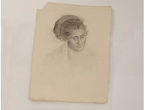 Portrait Vieille Femme Académique Colin-Francq Hélène XXè