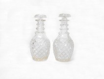 2 Carafes cristal taillées french antique glass XIXème siècle