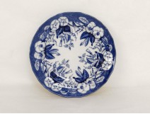 Assiette faïence Bordeaux Vieillard Johnston fleurs french antique XIXème
