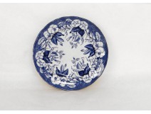 Assiette faïence Bordeaux Vieillard Johnston fleurs french antique XIXèm