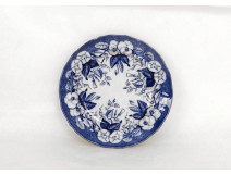 Assiette faïence Bordeaux Vieillard Johnston fleurs french antique XIXème