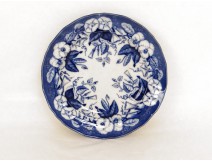 Assiette faïence Bordeaux Vieillard Johnston fleurs french antique XIXème