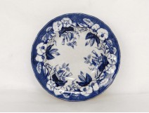 Assiette creuse faïence Bordeaux Vieillard Johnston fleurs XIXème siècle