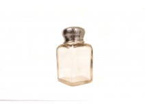 Flacon verre cristal argent massif antique french silver XIXème siècle