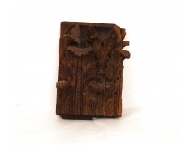 Morceau chapiteau Corinthien sculpté chêne antique french XVIIIème siècle