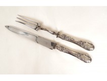    Couverts à gigot argent fourer cerf A.C Paris antique french XIXème siècle