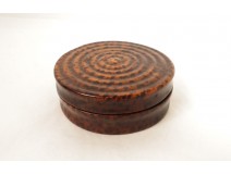 Boite ronde corne préssée antique french XIXème siècle