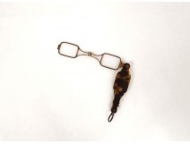 Face à main ou lorgnon métal doré antique french Napoléon III XIXème