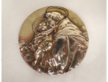 Médaille métal argenté religion christ antique S.J XXème siècle
