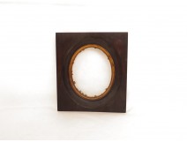 Cadre photo bois noirci laiton doré antique french Napoléon III XIXème