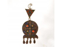 Fibule Algérien Métal doré Emaux Algerian fibula 1950 XXème siècle