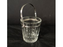Seau à glaçon cristal métal argenté antique french XXème siècle