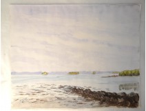 HST paysage marine plage Golfe Morbihan Bretagne Touzé XXème siècle