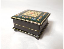 Boîte laqué bois florale box XXème siècle