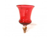 Lampe de sanctuaire en verre antique french XIXème siècle