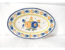 Plat Henriot Quimper faïence fleurs antique french XXème siècle
