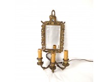 Applique murale 3 feux bronze glace Napoléon III antique french XIXème