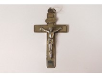 Croix pendentif Christ argent massif Soeurs Sacré-Coeur Saint-Jacut XIXème