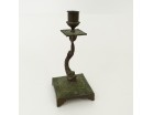  Bougeoir Bronze Dauphin Feuilles d'Acanthe Palmette Candlestick Dolphin